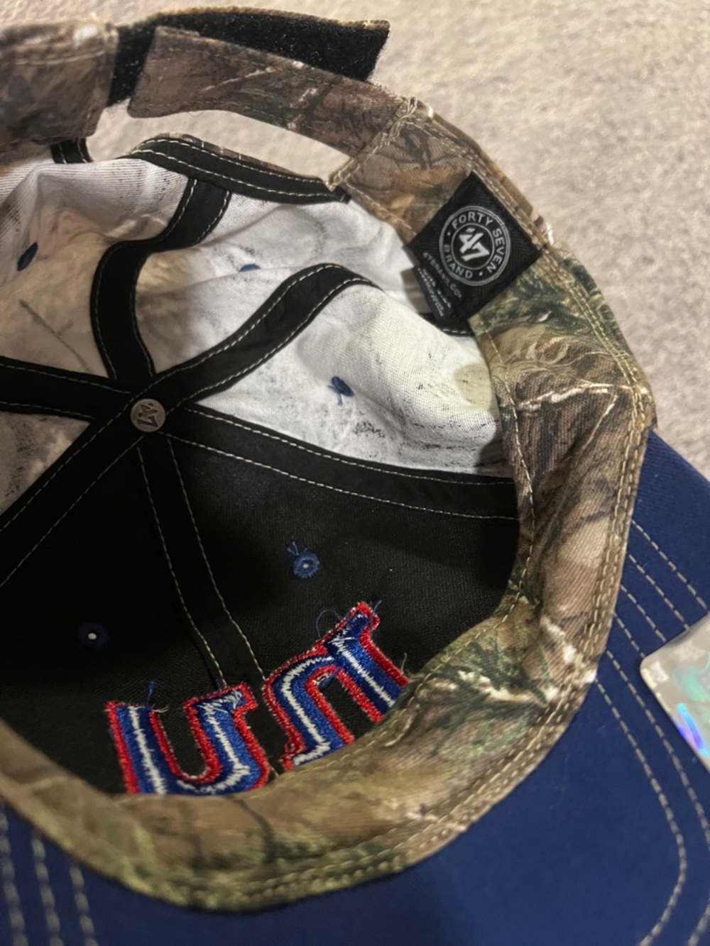 47 Brand New York Giants Camouflage Hat with Blue & Red Logo - Picture 3 of 5